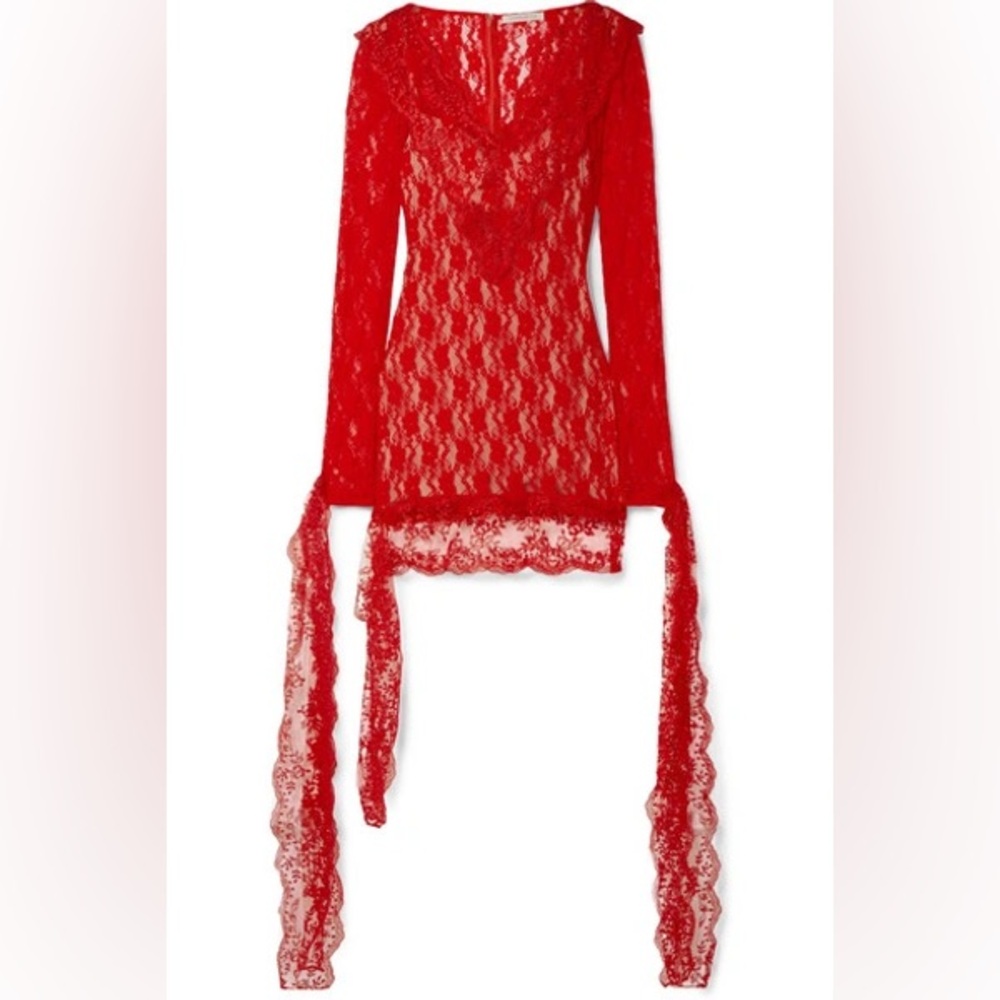 Christopher Kane Runway, Red lace mini dress, NWT, size 44